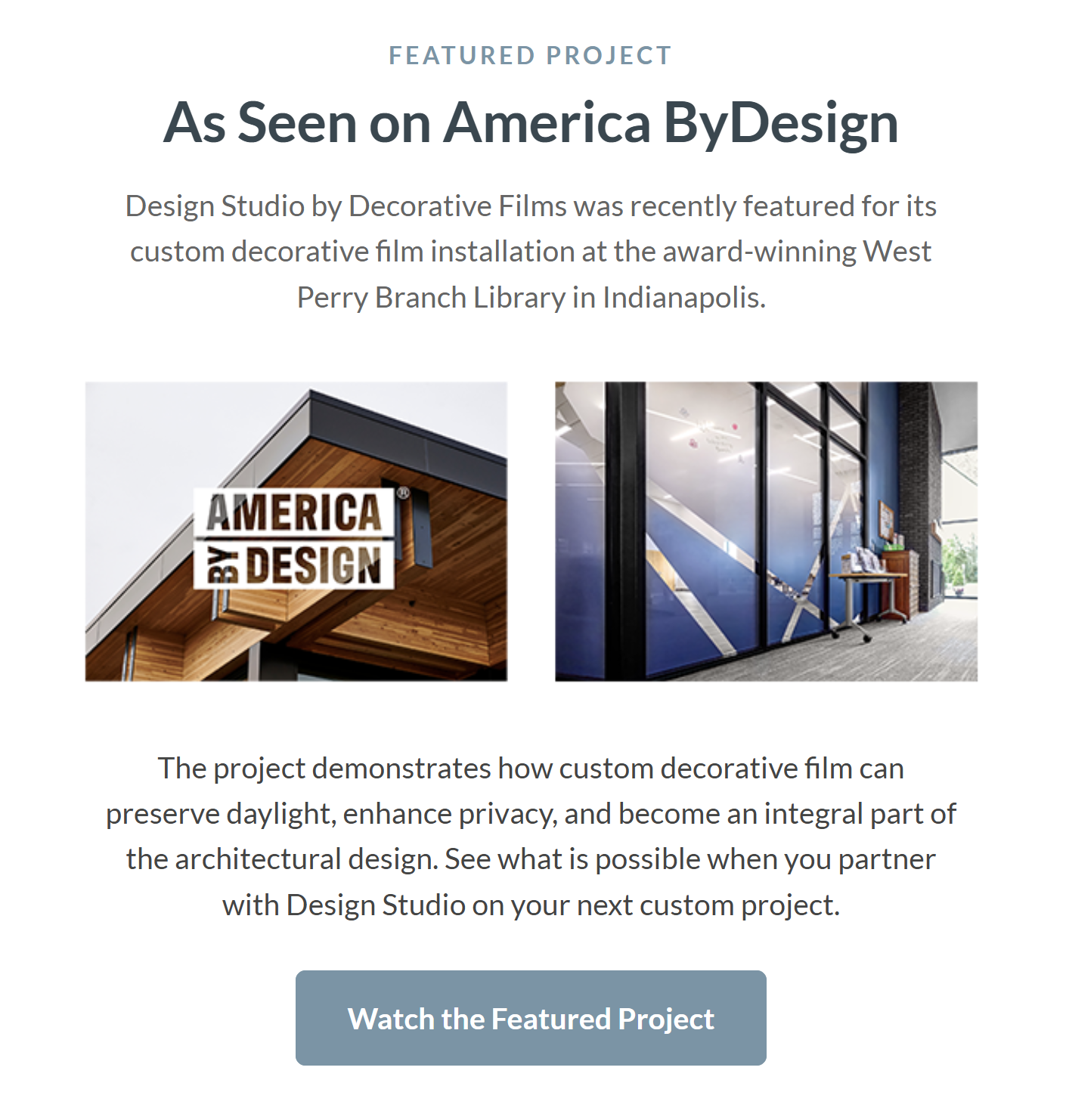 As Seen on America ByDesign — Watch the Featured Project