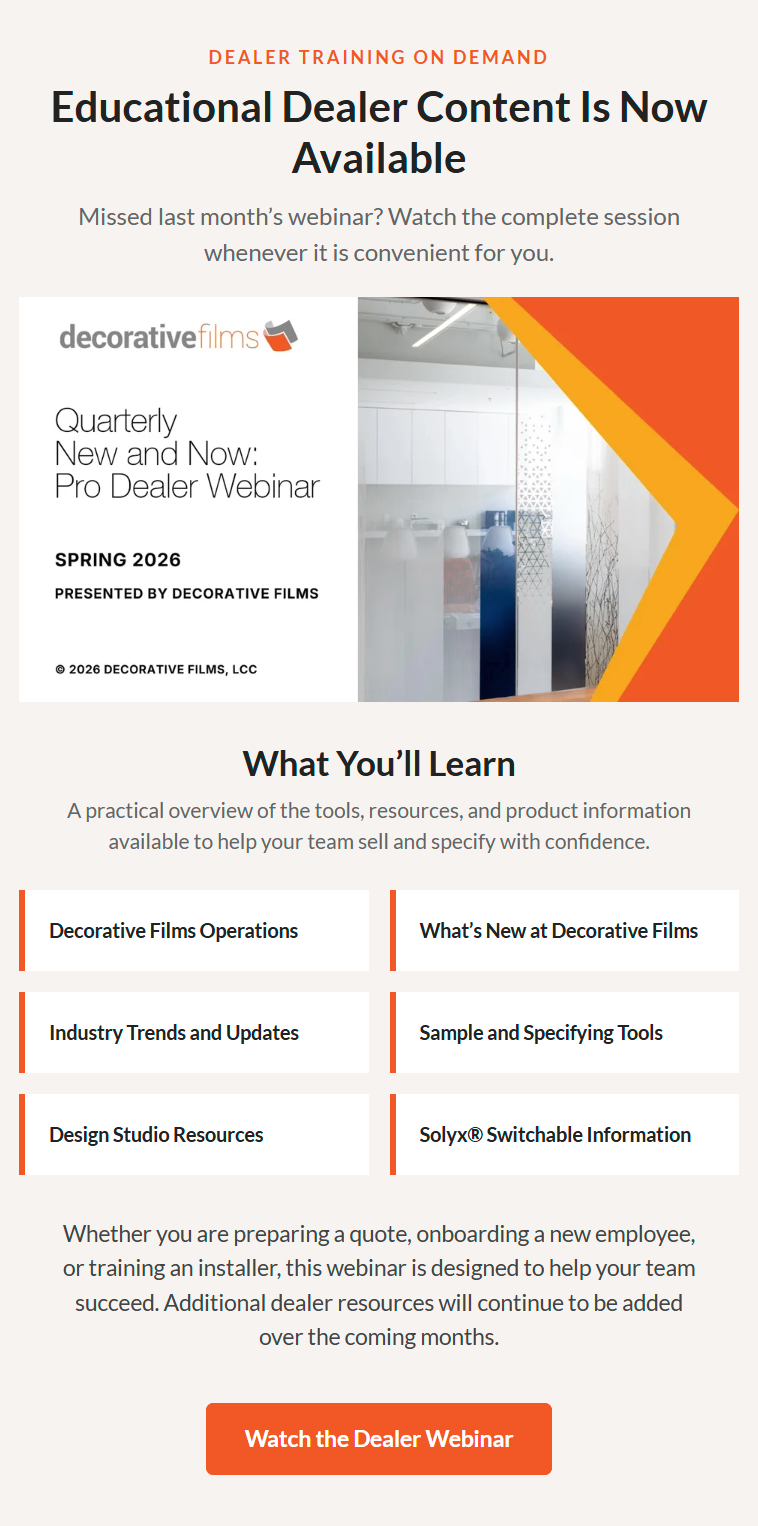 Dealer Training On Demand — Watch the Pro Dealer Webinar